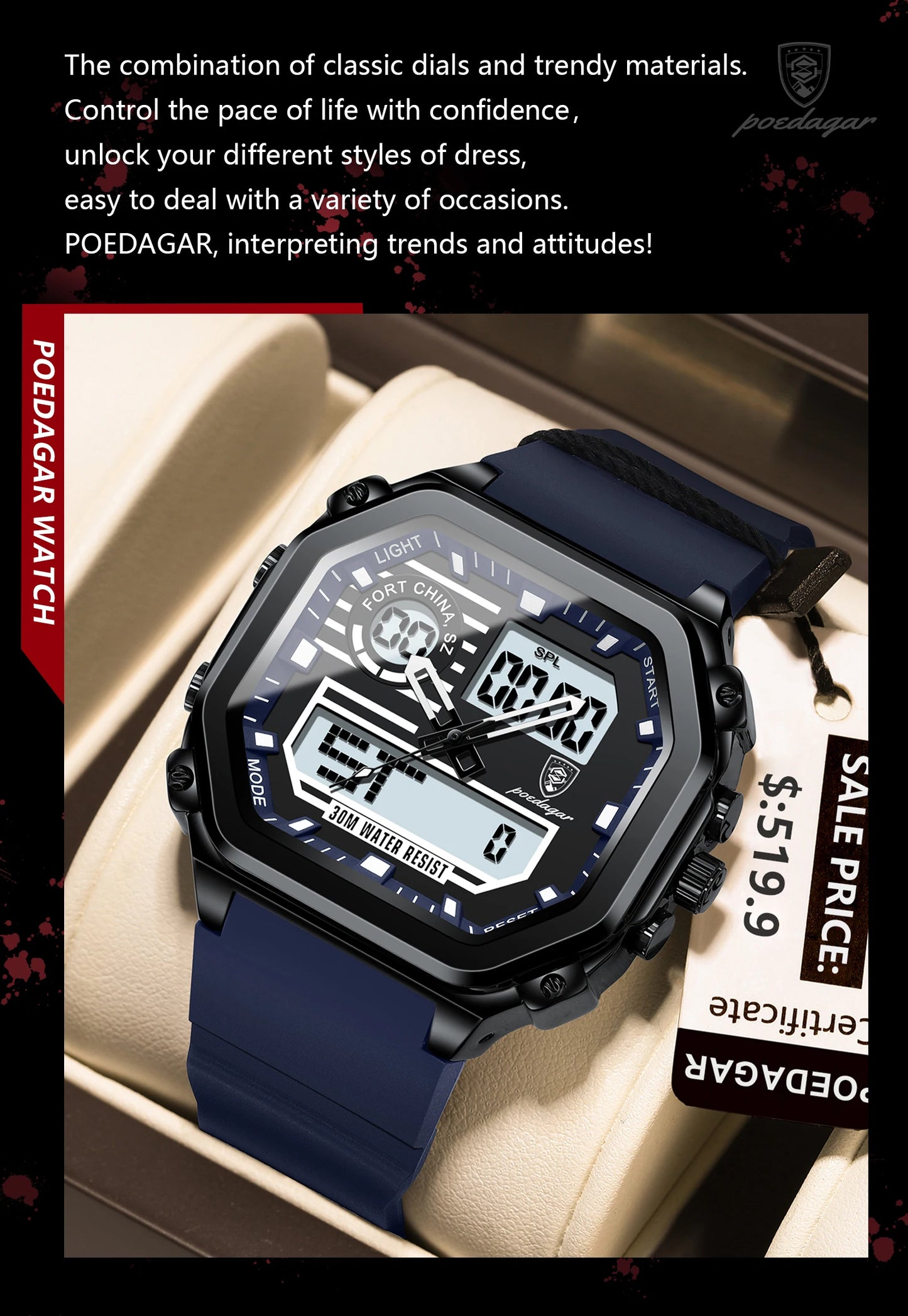 Relógio de pulso Masculino Javir 993